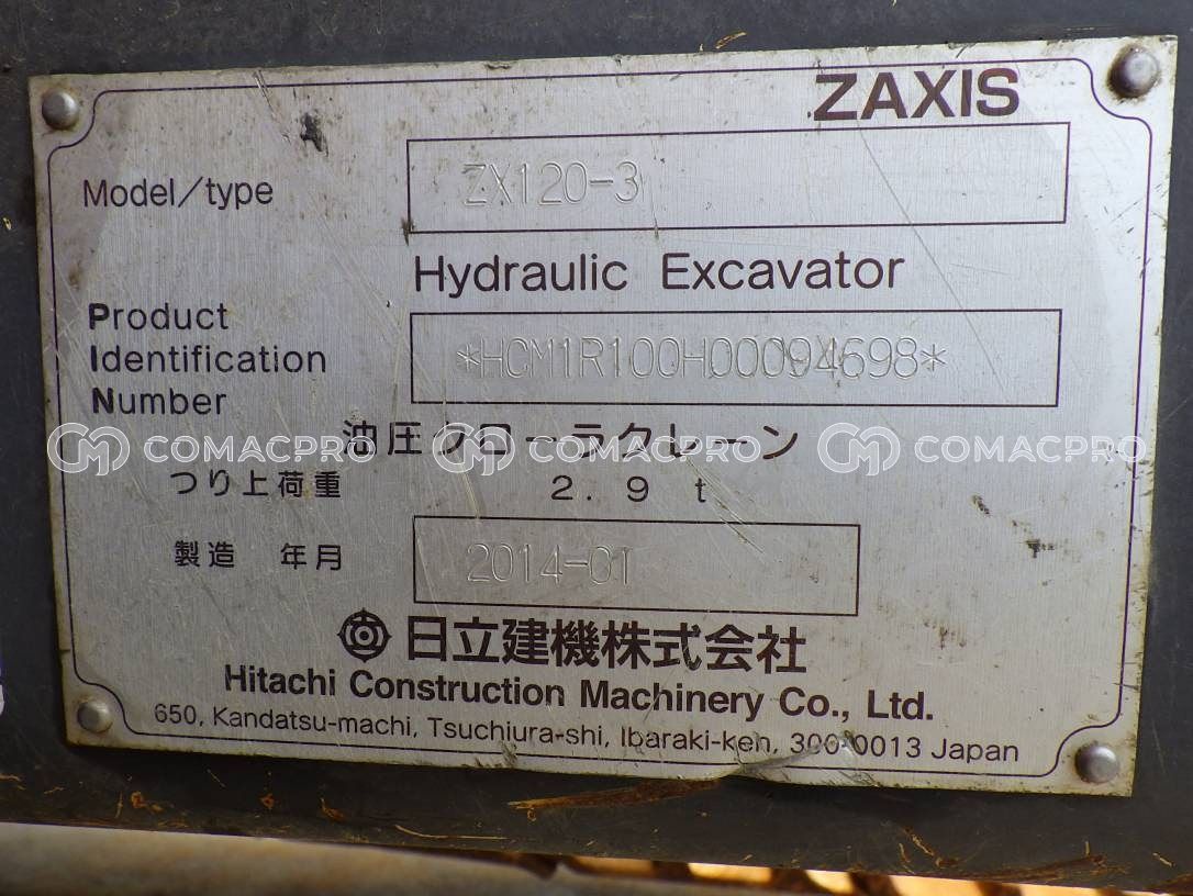 2014-年HITACHI ZX120-3 履带式挖掘机- CoMacPro