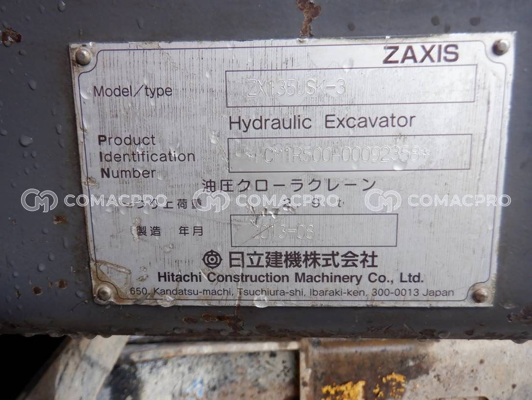 2013-年製 HITACHI ZX135USK-3 クローラーショベル - CoMacPro