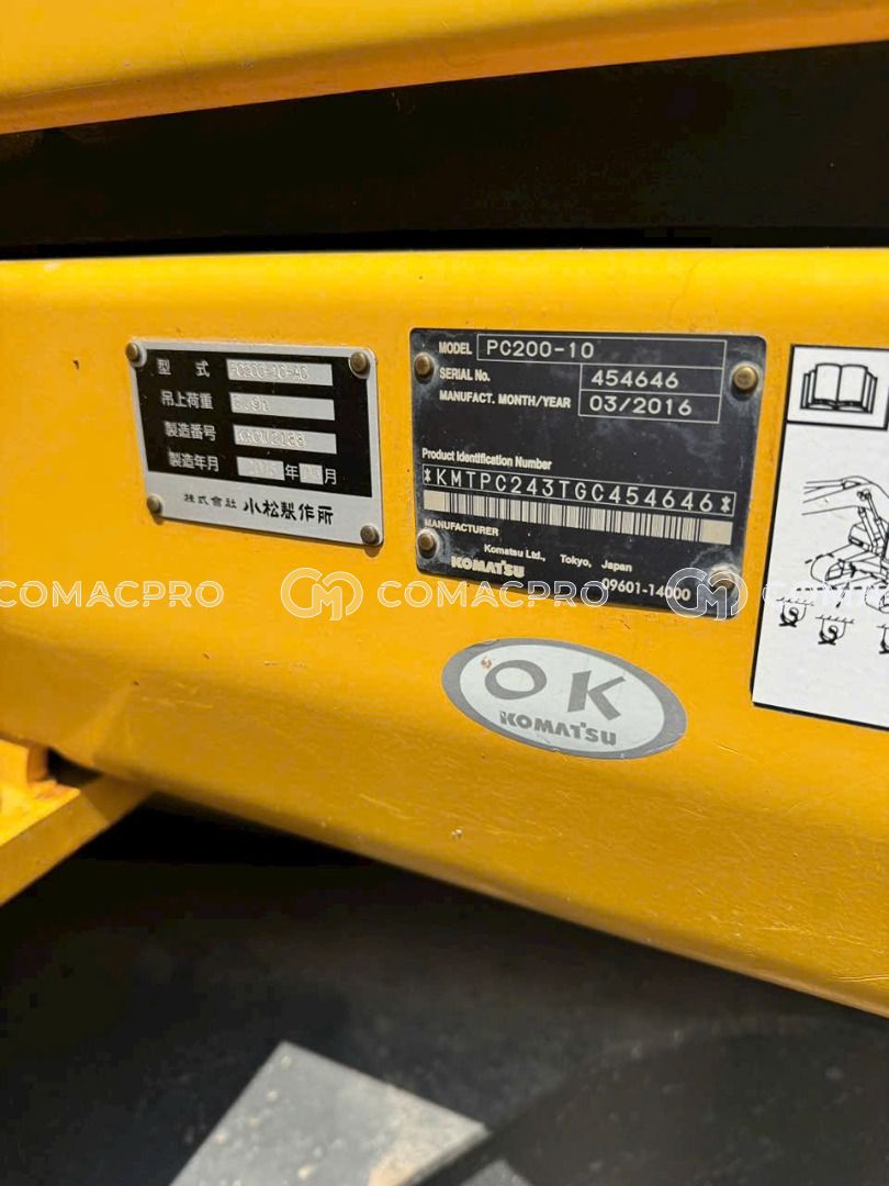 2016 - KOMATSU PC200-10 Máy xúc đào bánh xích, ảnh 11