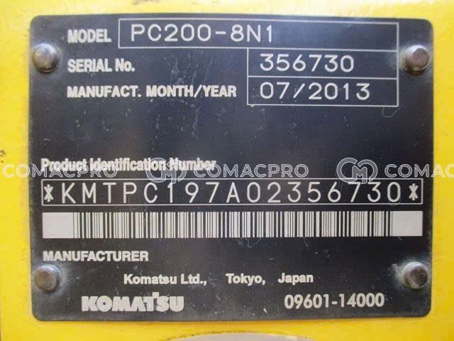 2013 - KOMATSU PC200-8N1 Máy xúc đào bánh xích, ảnh 7