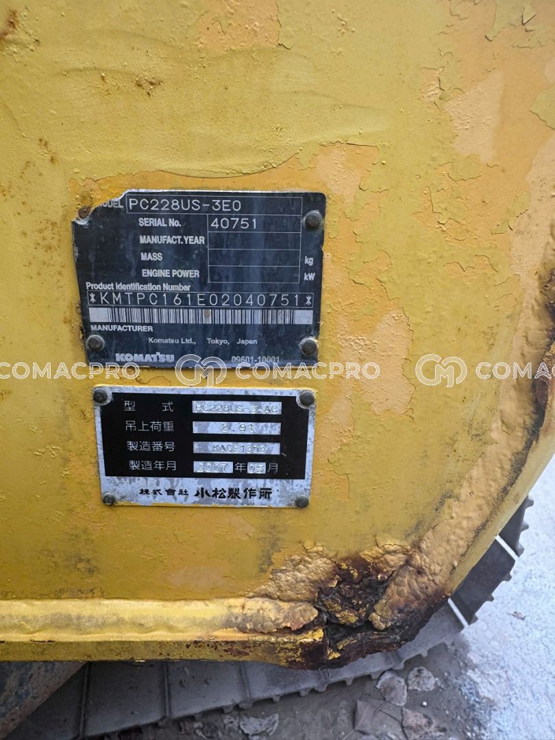 2007 - KOMATSU PC228US-3EO Máy xúc đào bánh xích, ảnh 13