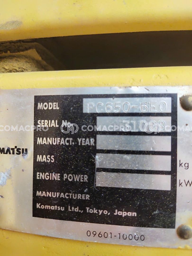 2008 - KOMATSU PC650-6EO Máy xúc đào bánh xích, ảnh 11